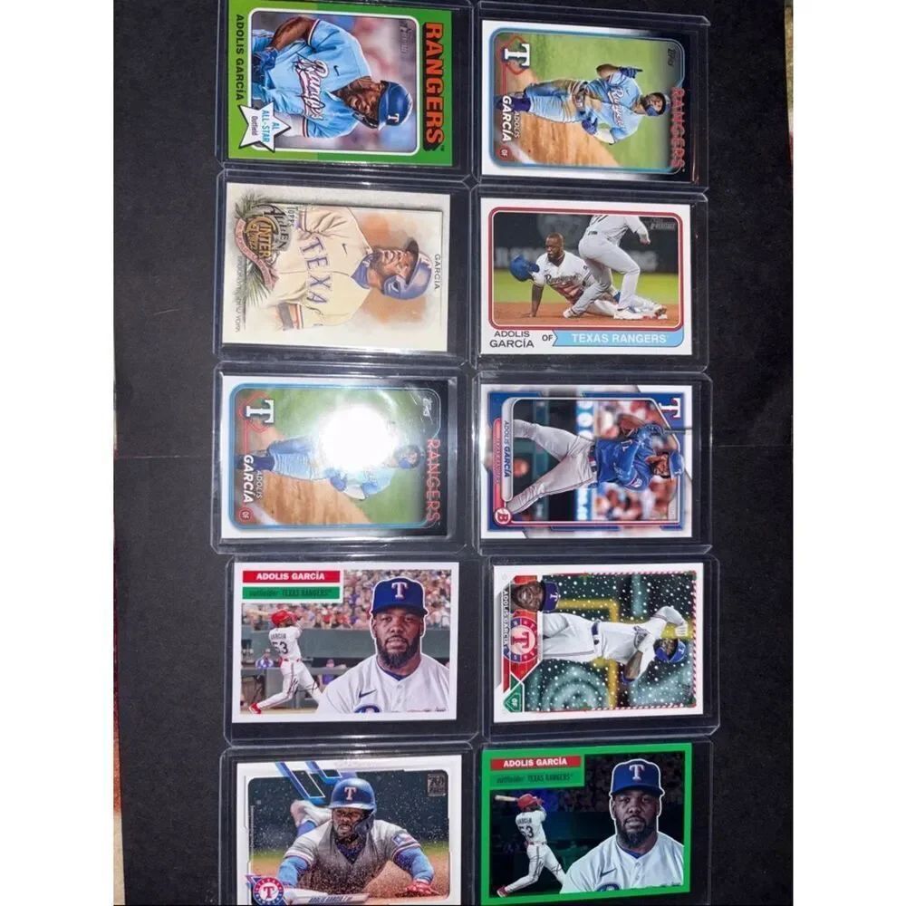 Topps Texas Rangers Adolis García Baseball Card Lot - Blue, Red, Green, White